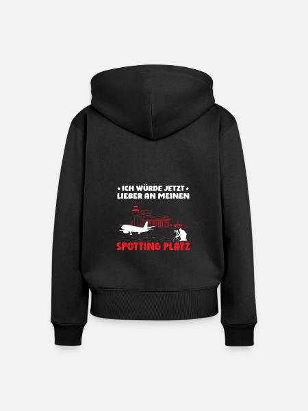 Planespotter Planespotting Flugzeug - Frauen Premium Bio Zip Hoodie - Schwarz