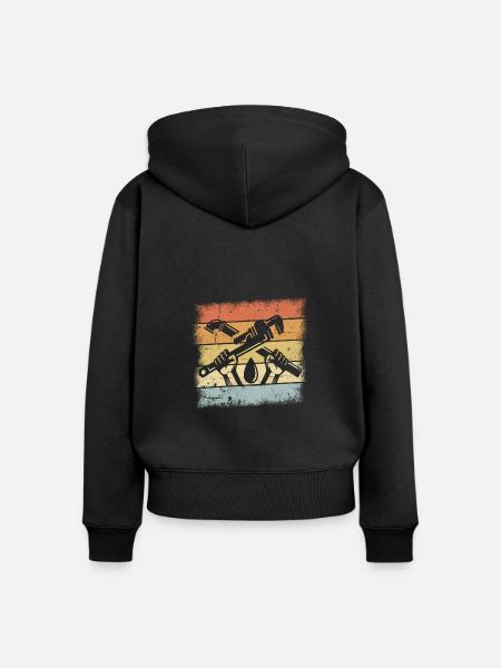 Klempner - Frauen Premium Bio Zip Hoodie - Schwarz