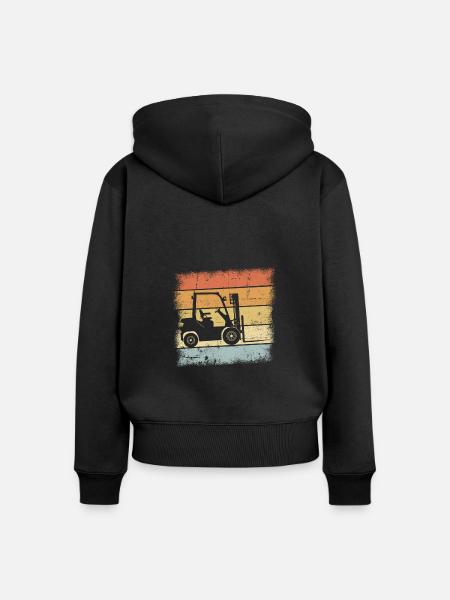 Gabelstabler - Frauen Premium Bio Zip Hoodie - Schwarz
