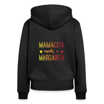 Mamacita a besoin d’une Margarita - Sweat à capuche zippé Premium bio Femme - noir - Dos - Julia (174cm)