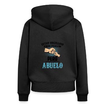 Orgulloso De Muchas Cosas, Nada Supera De Ser - Sweat à capuche zippé Premium bio Femme - noir - Dos - Julia (174cm)