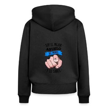 Soy El Mejor Abuelo Del Mundo Y Lo Sabes - Sweat à capuche zippé Premium bio Femme - noir - Dos - Julia (174cm)