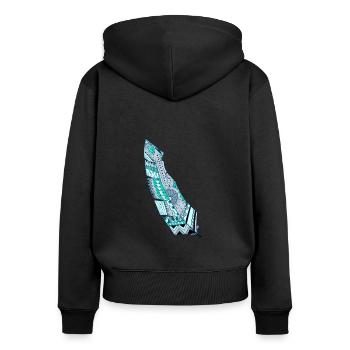 Rebondir - Sweat à capuche zippé Premium bio Femme - noir - Dos - Julia (174cm)