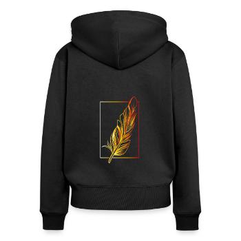 Rebondir - Sweat à capuche zippé Premium bio Femme - noir - Dos - Julia (174cm)