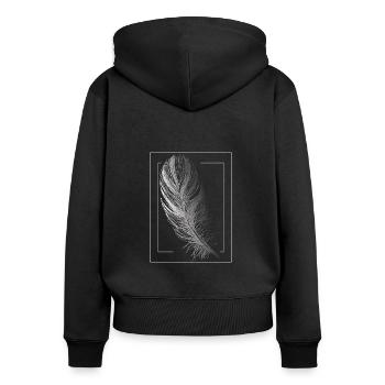 Rebondir - Sweat à capuche zippé Premium bio Femme - noir - Dos - Julia (174cm)