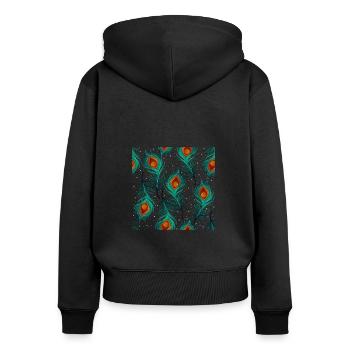 Rebondir - Sweat à capuche zippé Premium bio Femme - noir - Dos - Julia (174cm)