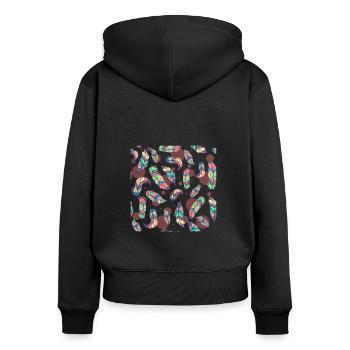 Rebondir - Sweat à capuche zippé Premium bio Femme - noir - Dos - Julia (174cm)