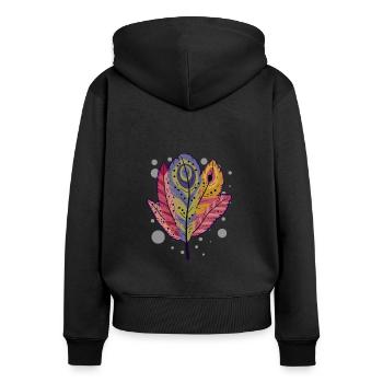 Rebondir - Sweat à capuche zippé Premium bio Femme - noir - Dos - Julia (174cm)