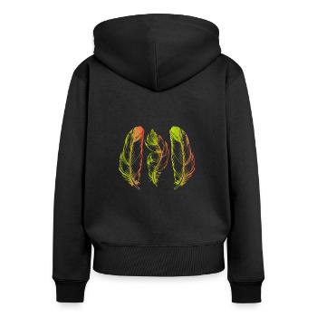 Rebondir - Sweat à capuche zippé Premium bio Femme - noir - Dos - Julia (174cm)
