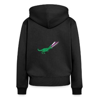 LGBTQ Demisexuelle Flagge - Dinosaurier - Frauen Premium Bio Zip Hoodie - Schwarz - Hinten - Julia (174cm)
