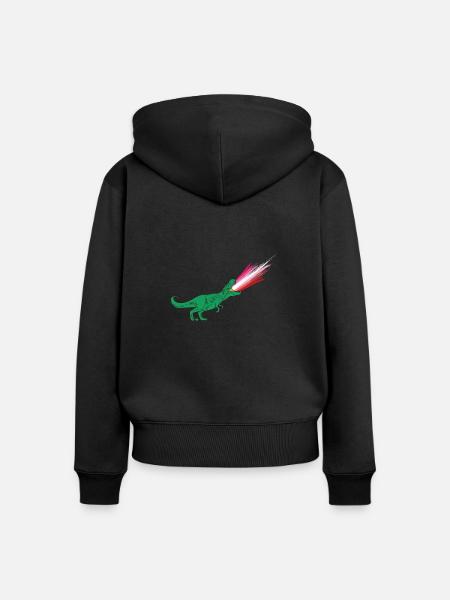 LGBTQ-Lippenstift-Flagge - Dinosaurier - Frauen Premium Bio Zip Hoodie -