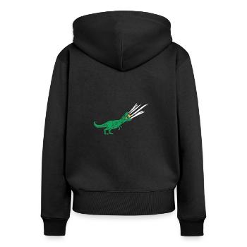 LGBTQ Straight Ally Flag - Dinosaurier - Frauen Premium Bio Zip Hoodie - Schwarz - Hinten - Julia (174cm)