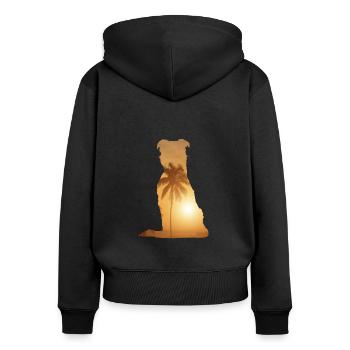 Sommerstrand - Border Collie - Frauen Premium Bio Zip Hoodie - Schwarz - Hinten - Julia (174cm)