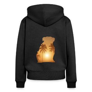 Sommerstrand - Englische Bulldogge - Frauen Premium Bio Zip Hoodie - Schwarz - Hinten - Julia (174cm)
