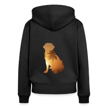 Sommerstrand - Labrador Retriever - Frauen Premium Bio Zip Hoodie - Schwarz - Hinten - Julia (174cm)