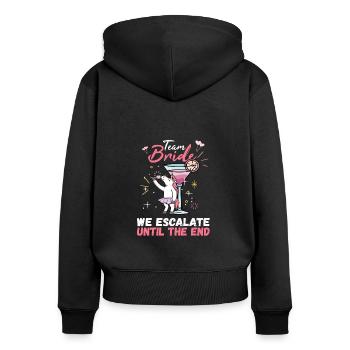 Team Bride JGA Enterrement de vie de garçon Polter Girls - Sweat à capuche zippé Premium bio Femme - noir - Dos - Julia (174cm)