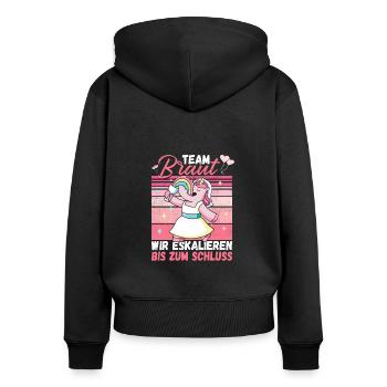 Team Bride JGA Enterrement de vie de garçon Polter Girls - Sweat à capuche zippé Premium bio Femme - noir - Dos - Julia (174cm)