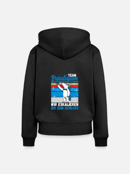 Team Bräutigam JGA Junggesellenabschied Polter - Frauen Premium Bio Zip Hoodie - Schwarz