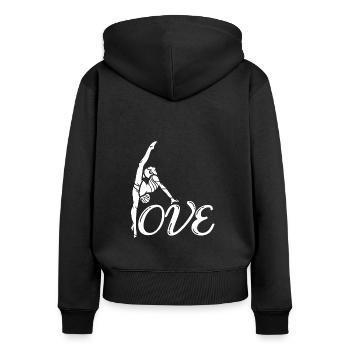 Oui, je suis un cadeau de citation Turner pour les athlètes - Sweat à capuche zippé Premium bio Femme - noir - Dos - Julia (174cm)