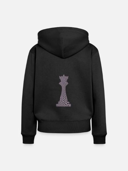 Schach Schachfigur Königin - Frauen Premium Bio Zip Hoodie - Schwarz