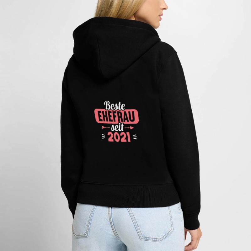 Beste Ehefrau Bester Ehemann seit 2021 Frauen Premium Bio Zip Hoodie