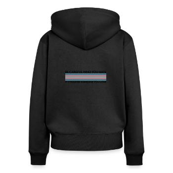 Vorsichtig, Wer Hasst - Transgender - Frauen Premium Bio Zip Hoodie - Schwarz - Hinten - Julia (174cm)