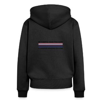 Beware who hates - LGBTQ Gender Fluid - Women's Premium Organic Zip Hoodie - black - Back - Julia (174cm)