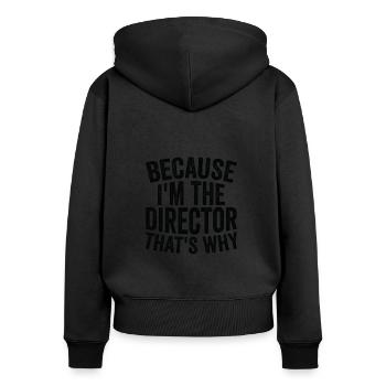 Parce que je suis le réalisateur - Sweat à capuche zippé Premium bio Femme - noir - Dos - Julia (174cm)