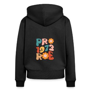 Pro 1973 Rogen - Frauen Premium Bio Zip Hoodie - Schwarz - Hinten - Julia (174cm)