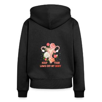 Halten Sie Ihre Gesetze Von Meinem Körper Fern - Frauen Premium Bio Zip Hoodie - Schwarz - Hinten - Julia (174cm)