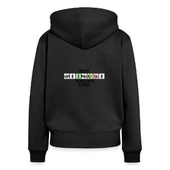 Bester Ingenieurlehrer Aller Zeiten - Frauen Premium Bio Zip Hoodie - Schwarz - Hinten - Julia (174cm)
