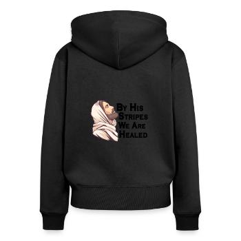 Jesus Christianity God Praying Prayer Pastor - Frauen Premium Bio Zip Hoodie - Schwarz - Hinten - Julia (174cm)