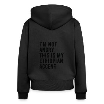 I'm not evil, my Ethiopian accent - Women's Premium Organic Zip Hoodie - black - Back - Julia (174cm)