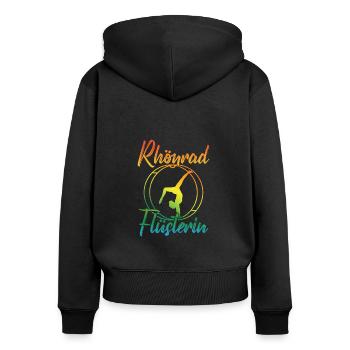 Rhönrad Flüsterin Rhönradturnerin Röhnrad Turnen - Frauen Premium Bio Zip Hoodie - Schwarz - Hinten - Julia (174cm)