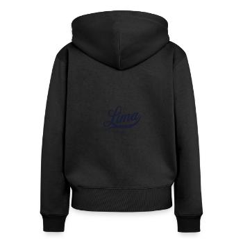 Retro Peru City - Vintage Lima - Women's Premium Organic Zip Hoodie - black - Back - Julia (174cm)