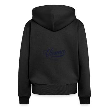 Retro Austria City - Vintage Vienne - Sweat à capuche zippé Premium bio Femme - noir - Dos - Julia (174cm)