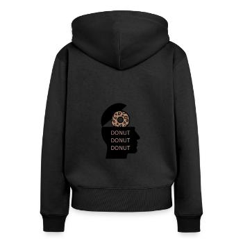 Donut Donut Donut in the Head Funny Sayings - Women's Premium Organic Zip Hoodie - black - Back - Julia (174cm)