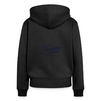 Retro Bahamas Stadt - Vintage Nassau - Frauen Premium Bio Zip Hoodie - Schwarz - Hinten - Julia (174cm)