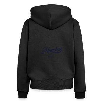 Retro India City - Vintage Mumbai - Women's Premium Organic Zip Hoodie - black - Back - Julia (174cm)