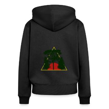 Arbre - Sweat à capuche zippé Premium bio Femme - noir - Dos - Julia (174cm)