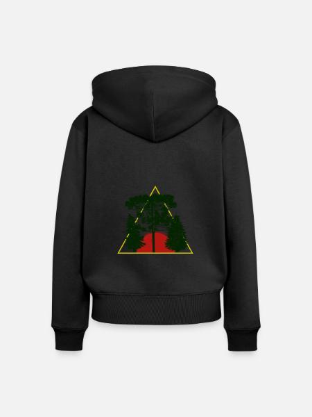 Baum - Frauen Premium Bio Zip Hoodie - Schwarz