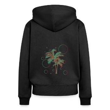 Tree - Women's Premium Organic Zip Hoodie - black - Back - Julia (174cm)