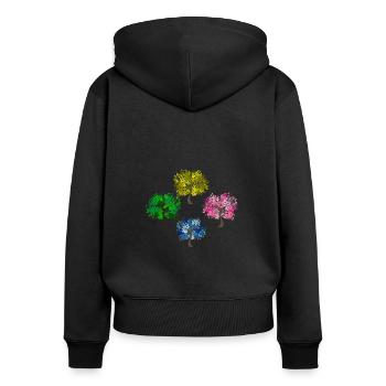 Arbre - Sweat à capuche zippé Premium bio Femme - noir - Dos - Julia (174cm)