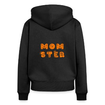 Monster Little Monsters Cadeau pour la citrouille de maternité - Sweat à capuche zippé Premium bio Femme - noir - Dos - Julia (174cm)