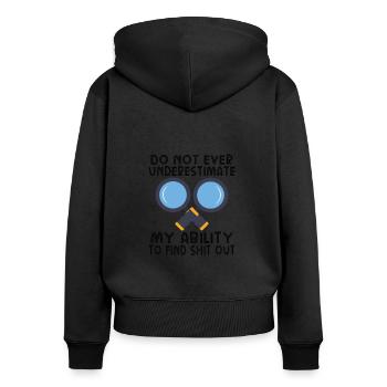True Crime Murder Spy Crime Interesse Geschenkidee - Frauen Premium Bio Zip Hoodie - Schwarz - Hinten - Julia (174cm)