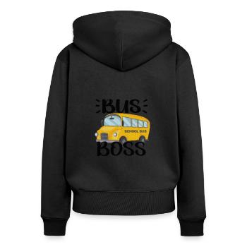 Schulbusfahrer Sei Nett Zum Schulbusfahrer - Frauen Premium Bio Zip Hoodie - Schwarz - Hinten - Julia (174cm)