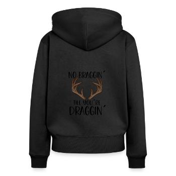 Deer Hunting Hunting Season Buck Hunting - Women's Premium Organic Zip Hoodie - black - Back - Julia (174cm)