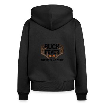 Deer Hunting Hunting Season Buck Hunting - Women's Premium Organic Zip Hoodie - black - Back - Julia (174cm)