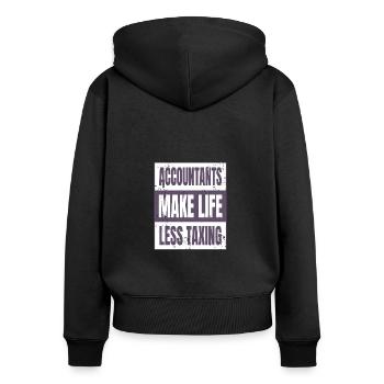 Buchhalter machen das Leben weniger anstrengend - Frauen Premium Bio Zip Hoodie - Schwarz - Hinten - Julia (174cm)