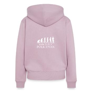 Born as a police officer Development Profession Uniforms - Women's Premium Organic Zip Hoodie - dusky pink - Back - Julia (174cm)